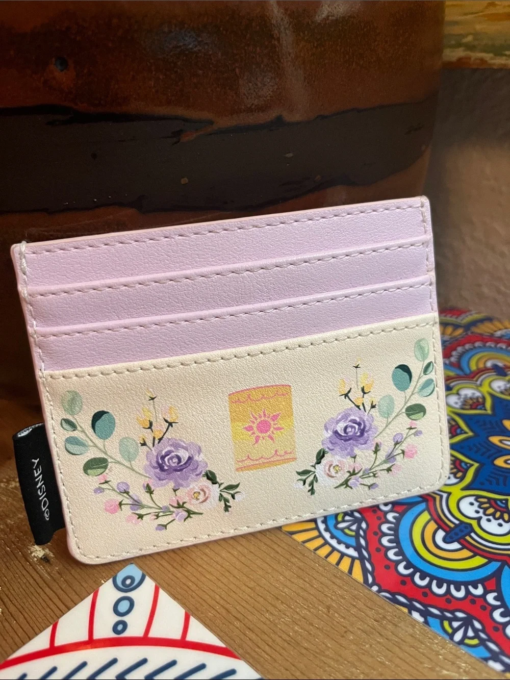 Disney Loungefly Pink Floral Rapunzel Cardholder Wallet